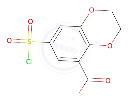 Chemical structure of 7-(Chlorosulfonyl)-2,3-dihydro-1,4-benzodioxine-5-carboxylic Acid