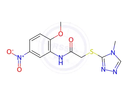 Chemical structure of n-(2-Methoxy-5-nitrophenyl)-2-((4-methyl-4h-1,2,4-triazol-3-yl)thio)acetamide