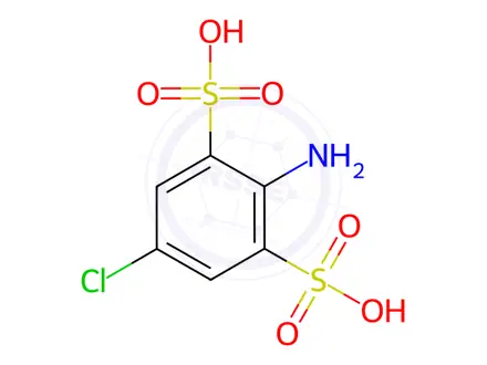 Chemical structure of 2-Amino-5-chlorobenzene-1,3-disulfonic acid