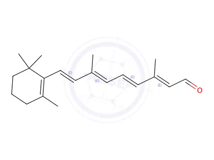Chemical structure of (all-trans)-retinaldehyde, compound with hydroquinone (1:1)