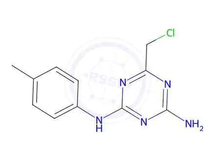 Chemical structure of 6-(Chloromethyl)-N-(4-methylphenyl)-1,3,5-triazine-2,4-diamine