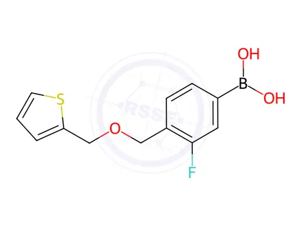 Chemical structure of 3-Fluoro-4-(thiophen-2-ylmethoxymethyl)phenylboronic acid