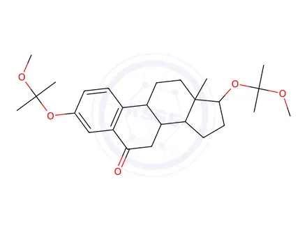 Chemical structure of 3,17-bis((2-methoxypropan-2-yl)oxy)-13-methyl-7,8,9,11,12,13,14,15,16,17-decahydro-6H-cyclopenta[a]phenanthren-6-one