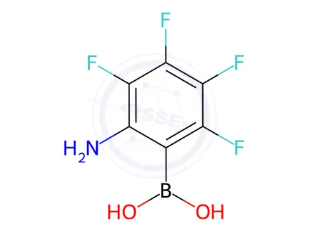 Chemical structure of (2-Amino-3,4,5,6-tetrafluorophenyl)boronic acid