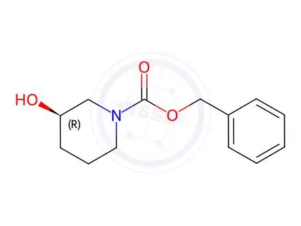 Chemical structure of (R)-Benzyl 3-hydroxypiperidine-1-carboxylate