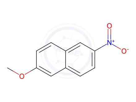 Chemical structure of Naphthalene, 2-methoxy-6-nitro-