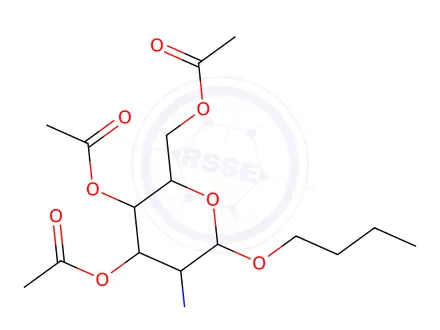 Chemical structure of Butyl 2-acetamido-3,4,6-tri-O-acetyl-2-deoxy-b-D-glucopyranoside