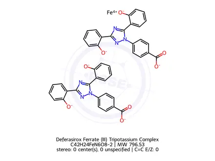 Chemical structure of Deferasirox Ferrate (III) Tripotassium Complex