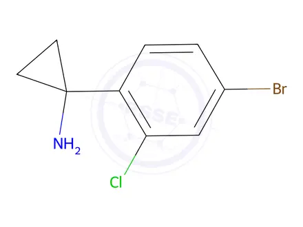 Chemical structure of 1-(4-Bromo-2-chlorophenyl)cyclopropan-1-amine hydrochloride