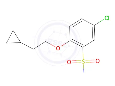 Chemical structure of 5-Chloro-2-(2-cyclopropylethoxy)benzene-1-sulfonamide