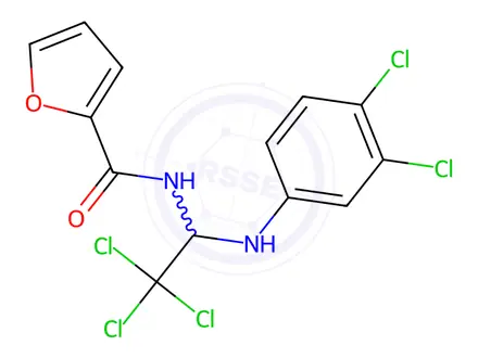 Chemical structure of N-(2,2,2-Trichloro-1-((3,4-dichlorophenyl)amino)ethyl)furan-2-carboxamide