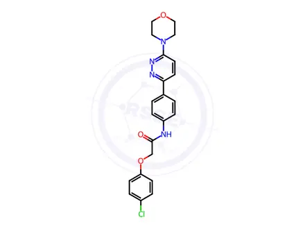 Chemical structure of 2-(4-chlorophenoxy)-N-(4-(6-morpholinopyridazin-3-yl)phenyl)acetamide