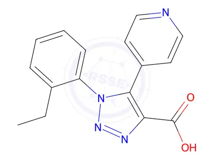 Chemical structure of 1-(2-Ethylphenyl)-5-(pyridin-4-yl)-1H-1,2,3-triazole-4-carboxylic acid