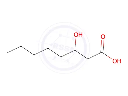 Chemical structure of 3-hydroxyoctanoic acid