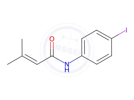 Chemical structure of N-(4-iodophenyl)-3-methylbut-2-enamide