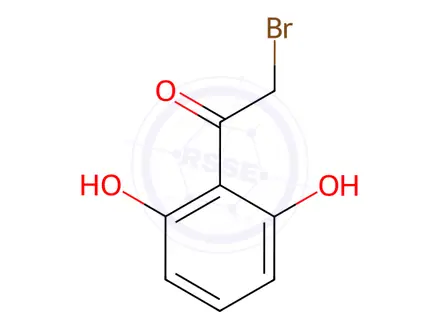 Chemical structure of 2-Bromo-1-(2,6-dihydroxyphenyl)ethan-1-one