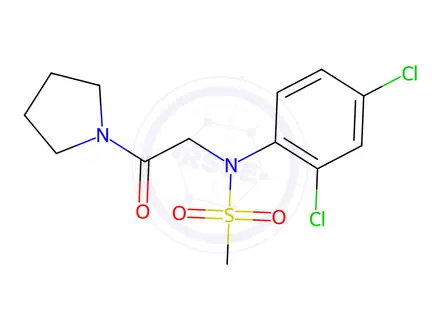 Chemical structure of N-(2,4-dichlorophenyl)-N-(2-oxo-2-(pyrrolidin-1-yl)ethyl)methanesulfonamide