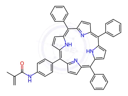 Chemical structure of N-(4-(10,15,20-triphenylporphyrin-5-yl)phenyl)methacrylamide