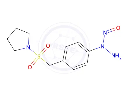 Chemical structure of N-(4-((pyrrolidin-1-ylsulfonyl)methyl)phenyl)nitrous hydrazide