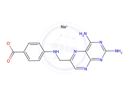 Chemical structure of 4-(N-[2,4-DIAMINO-6-PTERIDINYLMETHYL]-AMINO)BENZOIC ACID SODIUM SALT