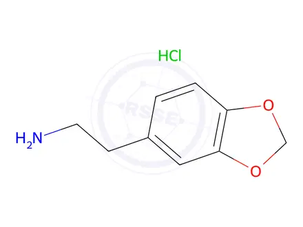 Chemical structure of 3,4-Methylenedioxyphenylethylamine hydrochloride