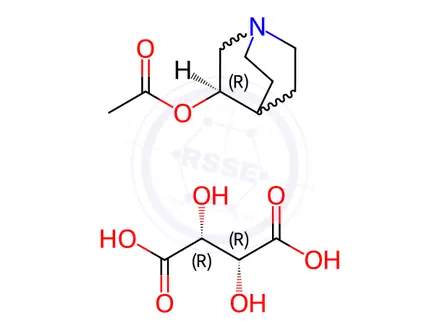 Chemical structure of (R)-Quinuclidin-3-yl acetate (2R,3R)-2,3-dihydroxysuccinate