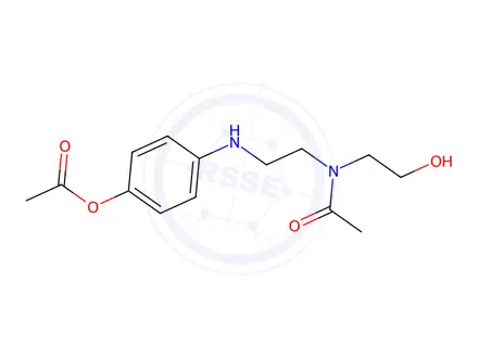 Chemical structure of 4-((2-(N-(2-Hydroxyethyl)acetamido)ethyl)amino)phenyl acetate