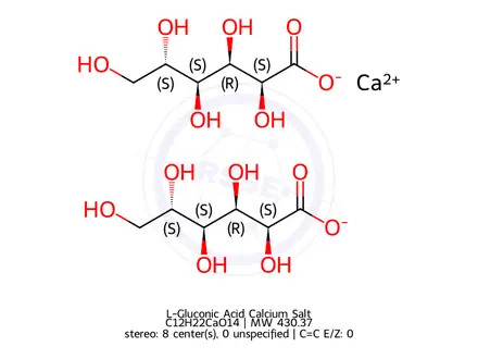 Chemical structure of L-Gluconic Acid Calcium Salt