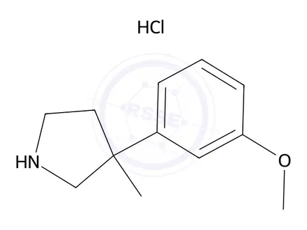 Chemical structure of 3-(3-methoxyphenyl)-3-methylpyrrolidine hydrochloride