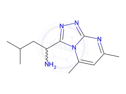 Chemical structure of 1-(5,7-dimethyl-[1,2,4]triazolo[4,3-a]pyrimidin-3-yl)-3-methyl-butan-1-amine;dihydrochloride