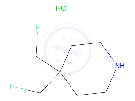Chemical structure of 4,4-Bis(fluoromethyl)piperidine hydrochloride