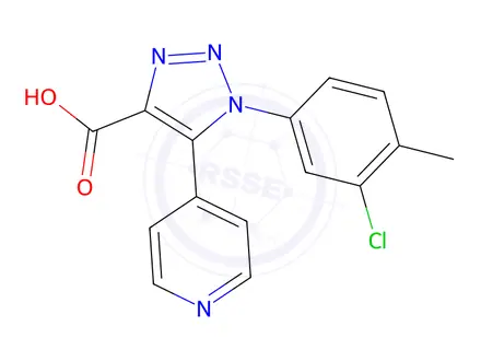 Chemical structure of 1-(3-chloro-4-methylphenyl)-5-pyridin-4-yl-1H-1,2,3-triazole-4-carboxylic acid