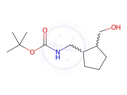 Chemical structure of tert-Butyl ((2-(hydroxymethyl)cyclopentyl)methyl)carbamate