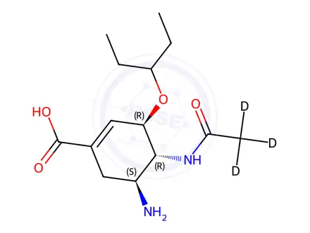Chemical structure of Oseltamivir-[D3] Acid