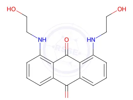 Chemical structure of 1,8-Bis((2-hydroxyethyl)amino)anthracene-9,10-dione