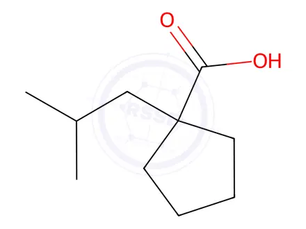 Chemical structure of 1-(2-Methylpropyl)cyclopentane-1-carboxylic acid