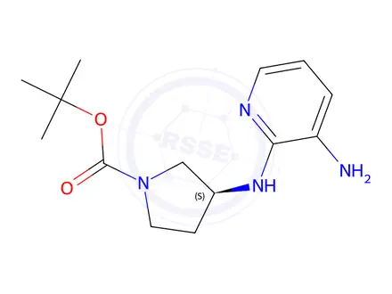 Chemical structure of (S)-3-(3-AMino-pyridin-2-ylaMino)-pyrrolidine-1-carboxylic acid tert-butyl ester