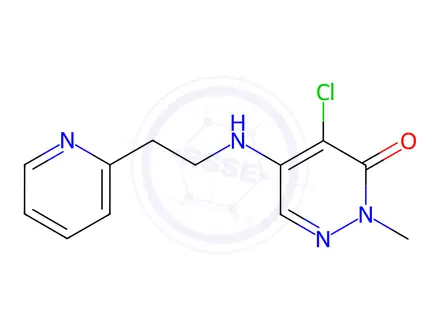 Chemical structure of 4-Chloro-2-methyl-5-((2-(pyridin-2-yl)ethyl)amino)pyridazin-3(2h)-one