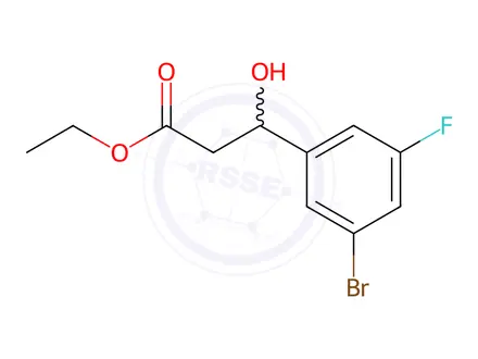 Chemical structure of Ethyl 3-(3-bromo-5-fluorophenyl)-3-hydroxypropanoate