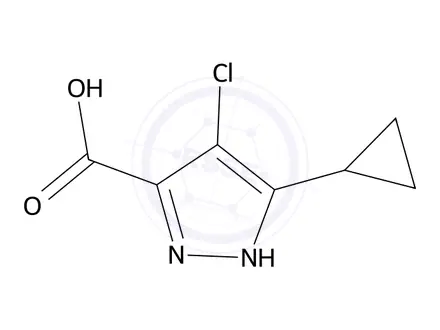 Chemical structure of 4-Chloro-5-cyclopropyl-1H-pyrazole-3-carboxylic acid