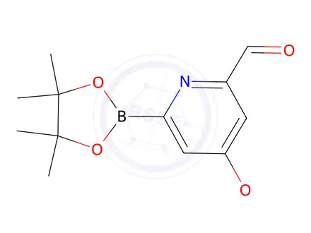 Chemical structure of 4-Methoxy-6-(4,4,5,5-tetramethyl-1,3,2-dioxaborolan-2-yl)picolinaldehyde