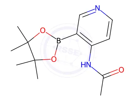 Chemical structure of N-(3-(4,4,5,5-Tetramethyl-1,3,2-dioxaborolan-2-yl)pyridin-4-yl)acetamide