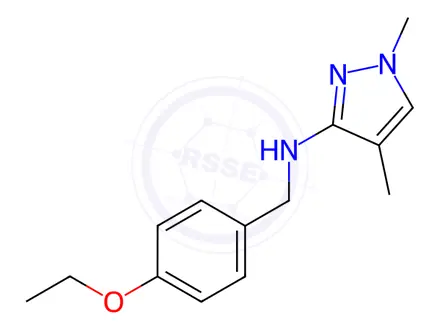 Chemical structure of N-(4-ethoxybenzyl)-1,4-dimethyl-1H-pyrazol-3-amine
