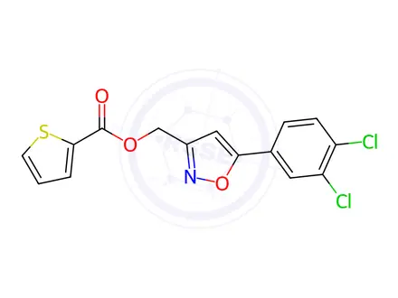 Chemical structure of [5-(3,4-Dichlorophenyl)-3-isoxazolyl]methyl 2-thiophenecarboxylate