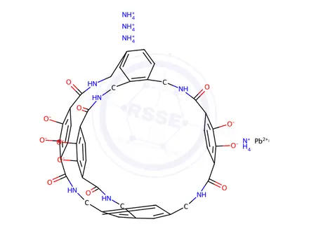 Chemical structure of tricatechol hexalactam-lead(II) complex