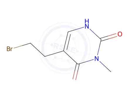 Chemical structure of 5-(2-Bromoethyl)-2-hydroxy-3-methylpyrimidin-4(3H)-one