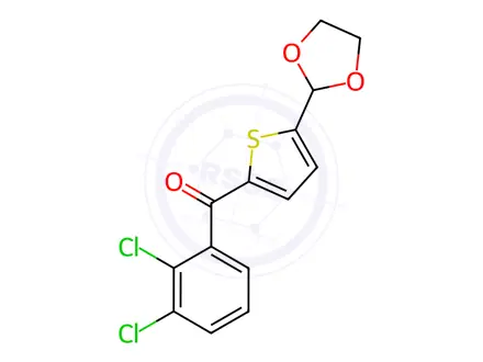 Chemical structure of (5-(1,3-Dioxolan-2-yl)thiophen-2-yl)(2,3-dichlorophenyl)methanone