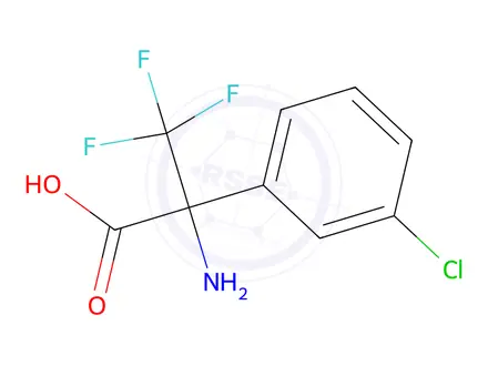 Chemical structure of 2-amino-2-(3-chlorophenyl)-3,3,3-trifluoropropanoic acid