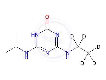 Chemical structure of 2-Hydroxyatrazine D5 (ethyl D5)