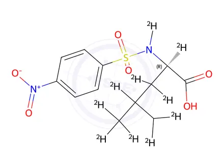 Chemical structure of N-[(4-Nitrophenyl) sulfonyl]-D-leucine-d10